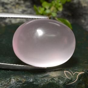 Cuarzo rosa Rosado claro natural de 26.89 ct, Ovalada, Transparente