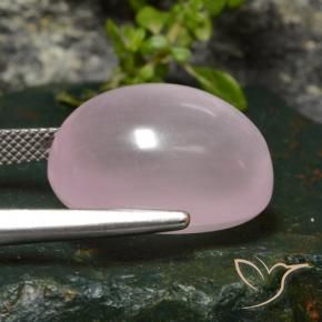 Cuarzo rosa Rosado claro natural de 26.89 ct, Ovalada, Transparente