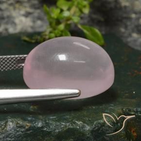 Cuarzo rosa Rosa rosado natural de 20.08 ct, Ovalada, Transparente