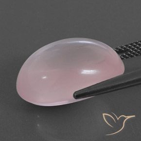Cuarzo rosa Rosado claro natural de 15.59 ct, Ovalada, Transparente