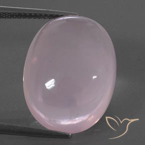 Cuarzo rosa Rosado Bubblegum natural de 19.37 ct, Ovalada, Transparente
