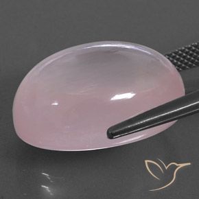 Cuarzo rosa Light Pink  natural de 24.85 ct, Ovalada, Transparente