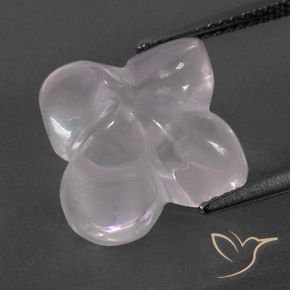 Cuarzo rosa Rosado muy claro natural de 9.66 ct, Corte Flor, Transparente / Translúcido