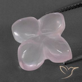 Cuarzo rosa Rosado rosa muy claro natural de 7.62 ct, Corte Flor, Transparente / Translúcido