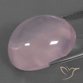 Cuarzo rosa Rosado rosa medio natural de 25.47 ct, Ovalada, Transparente