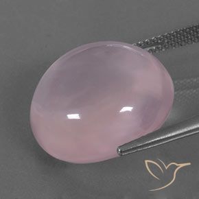 Cuarzo rosa Rosa rosado natural de 19.27 ct, Ovalada, Transparente