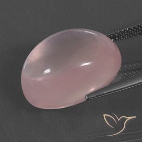 Cuarzo rosa Rosa rosado natural de 17.78 ct, Ovalada, Transparente