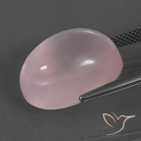 Cuarzo rosa Rosado claro natural de 19.49 ct, Ovalada, Transparente