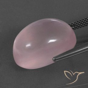 Cuarzo rosa Rosado coral natural de 19.98 ct, Ovalada, Transparente