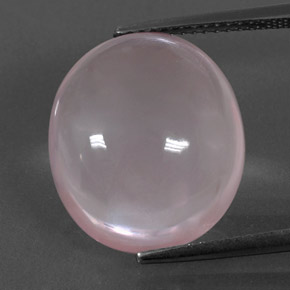 Cuarzo Rosa Rosado claro natural de 13.73 ct, Corte Óvalo, Transparente
