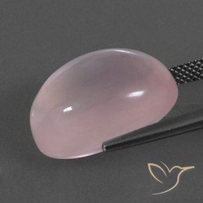 Cuarzo rosa Rosado coral natural de 17.61 ct, Ovalada, Transparente