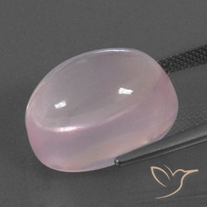 Cuarzo rosa Rosado coral natural de 21.41 ct, Ovalada, Transparente