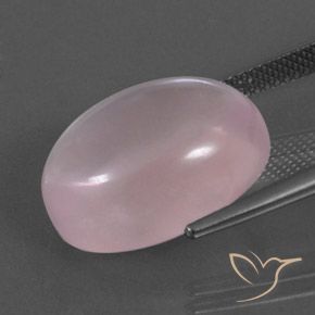 Cuarzo rosa Rosado medio natural de 15.59 ct, Ovalada, Transparente