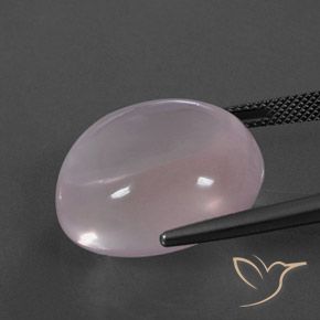 Cuarzo rosa Rosado claro natural de 34.11 ct, Ovalada, Transparente