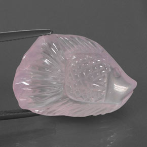 Cuarzo rosa rosa natural de 23,80 ct, forma elegante, transparente