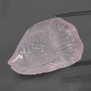 Cuarzo rosa rosa natural de 23,80 ct, forma elegante, transparente