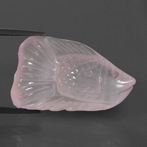 Cuarzo rosa rosa natural de 15,69 ct, forma elegante, transparente