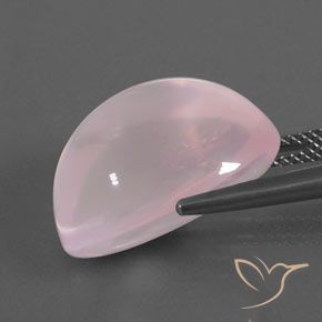 Cuarzo rosa Rosado Bubblegum natural de 19.39 ct, Ovalada, Transparente / Translúcido