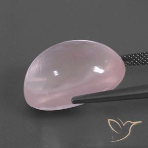 Cuarzo rosa Rosado rosa medio natural de 23.01 ct, Ovalada, Transparente / Translúcido