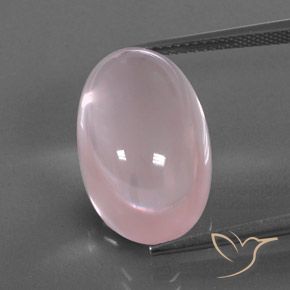 17.87ct Natural Rosado claro Cuarzo rosa, Ovalada, Transparente / Translúcido