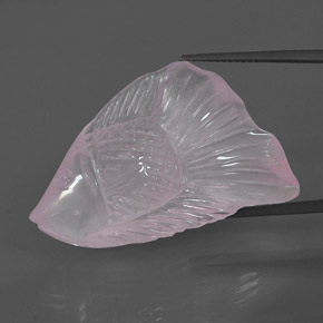 Cuarzo rosa rosa natural de 39,00 ct, transparente, transparente / translúcido