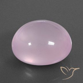 Cuarzo rosa Rosado Bubblegum natural de 17.49 ct, Ovalada, Transparente / Translúcido