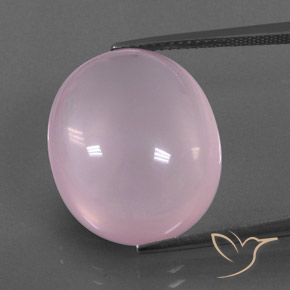 22.00ct Natural Rosado claro Cuarzo rosa, Ovalada, Transparente / Translúcido