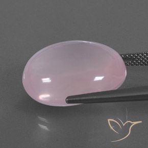 Cuarzo rosa Rosado Bubblegum natural de 22.00 ct, Ovalada, Transparente / Translúcido