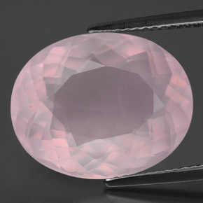 Cuarzo rosa rosa natural de 12,16 ct, corte óvalo, transparente