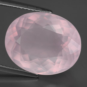Cuarzo rosa rosa natural de 12,16 ct, corte óvalo, transparente