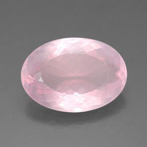 Cuarzo rosa rosa natural de 21,50 ct, corte óvalo, transparente