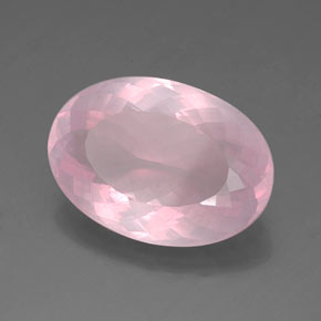 Cuarzo rosa rosa natural de 21,50 ct, corte óvalo, transparente