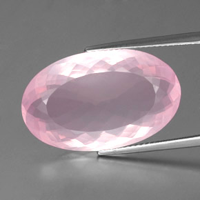Cuarzo rosa rosa natural de 20,77 ct, corte óvalo, transparente