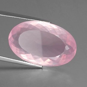 Cuarzo rosa rosa natural de 20,77 ct, corte óvalo, transparente