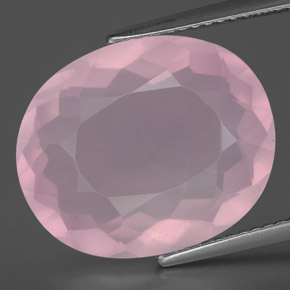 Cuarzo rosa rosa natural de 11,44 ct, corte óvalo, transparente