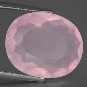Cuarzo rosa rosa natural de 11,44 ct, corte óvalo, transparente