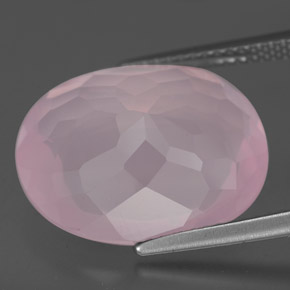 Cuarzo rosa rosa natural de 11,44 ct, corte óvalo, transparente