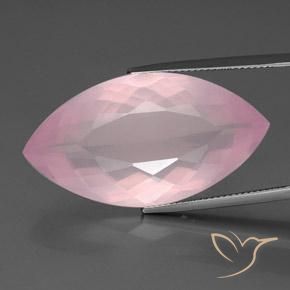 34.50ct Natural Rosado rosa medio Cuarzo rosa, Marquesa, Transparente