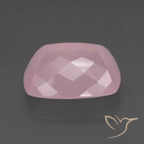 Cuarzo rosa Rosa rosado natural de 34.92 ct, Forma Cojín, Transparente