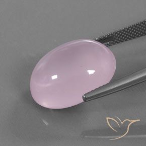 Cuarzo rosa Rosado Bubblegum natural de 16.64 ct, Ovalada, Transparente