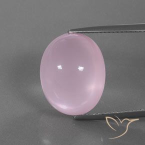 Cuarzo Rosa Rosado Bubblegum natural de 16.93 ct, Corte Óvalo, Transparente