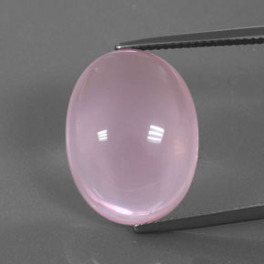 Cuarzo Rosa Rosado Bubblegum natural de 18.40 ct, Corte Óvalo, Transparente