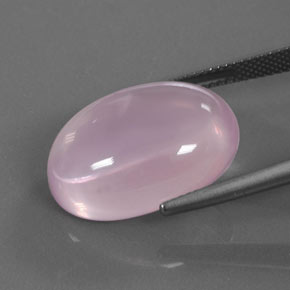 Cuarzo Rosa Rosado Bubblegum natural de 18.40 ct, Corte Óvalo, Transparente