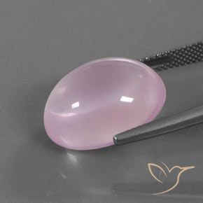 Cuarzo rosa Rosado medio natural de 18.44 ct, Ovalada, Transparente