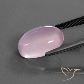 Cuarzo rosa Rosado cereza claro natural de 15.43 ct, Ovalada, Transparente