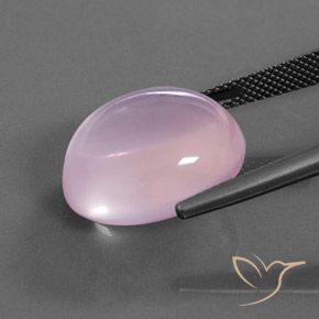 Cuarzo rosa Rosado claro natural de 19.21 ct, Ovalada, Transparente