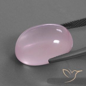 Cuarzo rosa Rosado claro natural de 24.95 ct, Ovalada, Transparente