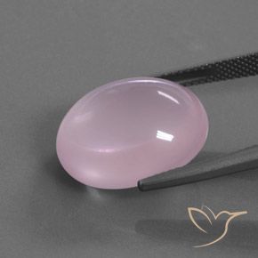 Cuarzo rosa Rosado medio natural de 17.81 ct, Ovalada, Transparente