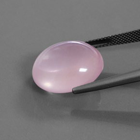 Cuarzo Rosa Rosado medio natural de 16.44 ct, Corte Óvalo, Transparente