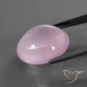 Cuarzo rosa Rosado claro natural de 19.96 ct, Ovalada, Transparente